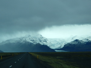 Clouds rolling in over the glacier