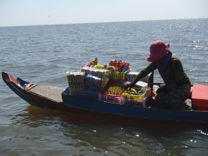 Tonle Sap lake(Kompoung Pluk) floating village