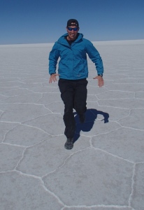 Running in the salt flats